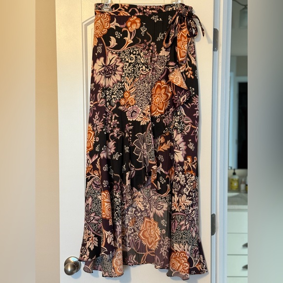 Anthropologie Maeve Ruffled Wrap Skirt Size Small - Picture 1 of 3